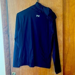 Underarmour black hooded long sleeved compression shirt